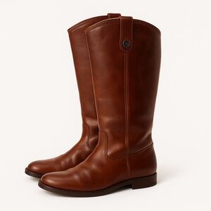 Frye Melissa Button 2 Riding Boots Cognac Leather Women’s 10B Classic Equestrian